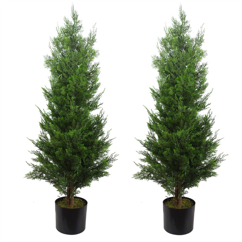 120cm Pair of Artificial Cypress Topiary