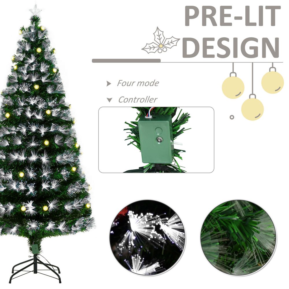 6ft White Light Christmas Tree 90 LEDs Star Topper Tri-Base Pre-Lit Home