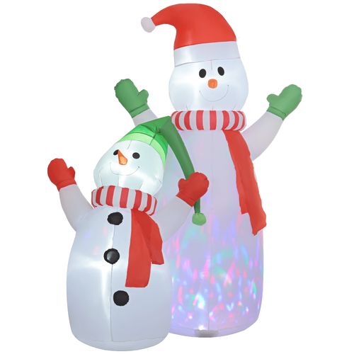 Outsunny 8FT Christmas Inflatable Snowman with Rotating Colorful LED Light