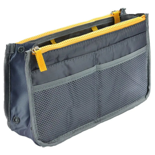 Handbag Organiser Grey Yellow Zipper HBAG-48