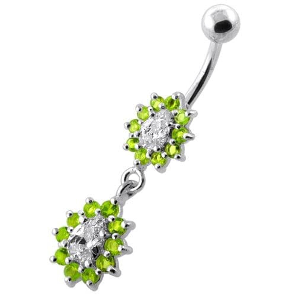 Fancy Jeweled cute belly button piercing