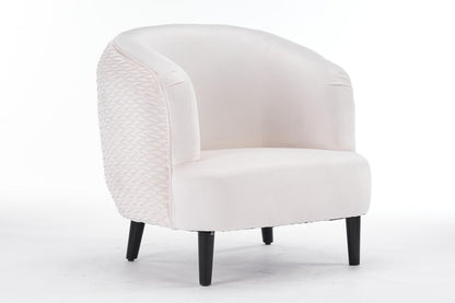 77CM CREAM VELVET ARM CHAIR