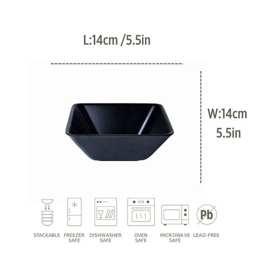 Ceramic Snack&Dip Bowl Black Pearl Black 15cm