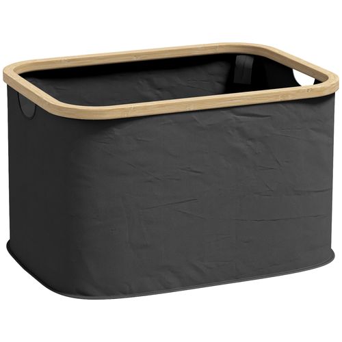 HOMCOM 36L Collapsible Laundry Hamper, Washing Basket for Bathroom, Black