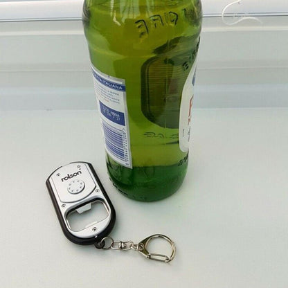 Rolson Bottle Opener Key Ring with One Super Bright LED And On / Off Button