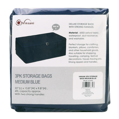 3PK STORAGE BAGS MEDIUM BLUE 1010293