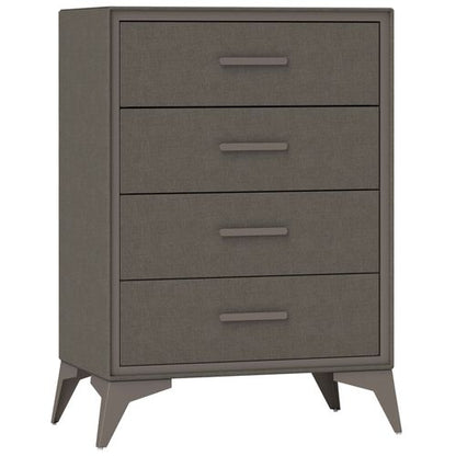 HOMCOM 4 Drawer Chest of Drawers, Fabric Dresser with Steel Frame, Brown