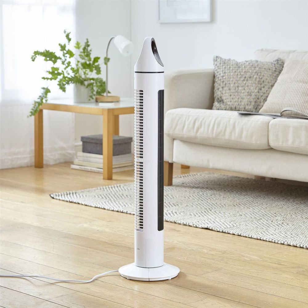 Neo 33" Aroma Free Standing 3 Speed Fan - White