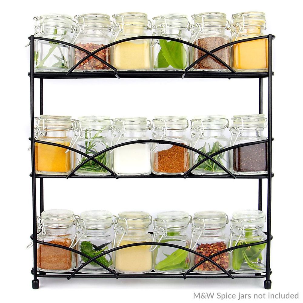 3 Tier Herb & Spice Rack Black | M&W