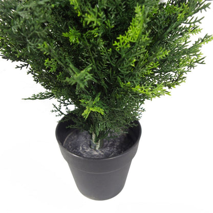 60cm Pair of Artificial Cedar Cypress Topiary UV Resistant