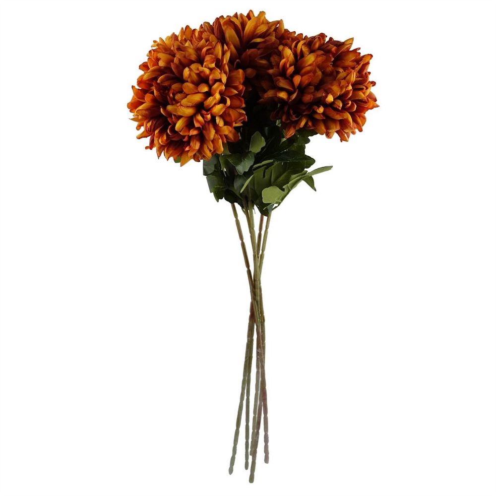 Pack of 6 x 75cm Extra Large Reflex Chrysanthemum - Orange