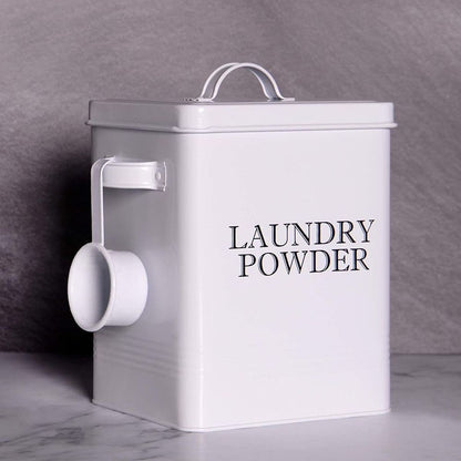 Laundry Powder Storage Tin with Scoop White | M&W