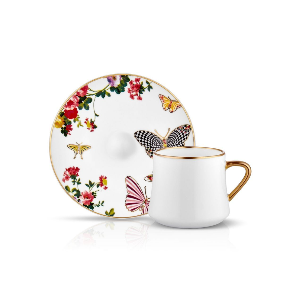 Sufi Tea Cup and Saucer - Mariposa - 230cc