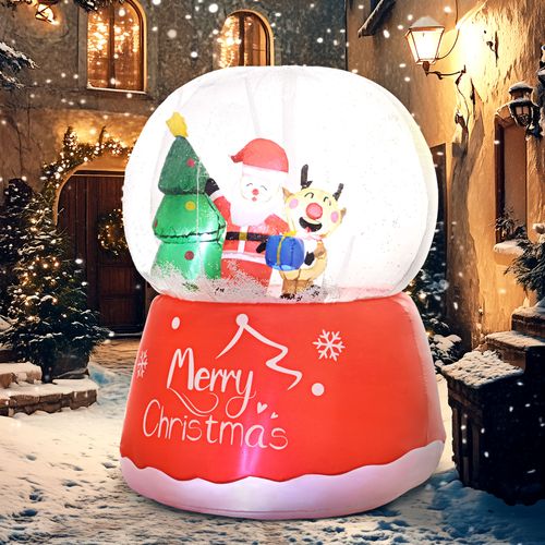 Outsunny 5.5FT Christmas Inflatable Crystal Ball with LED Lights for Party