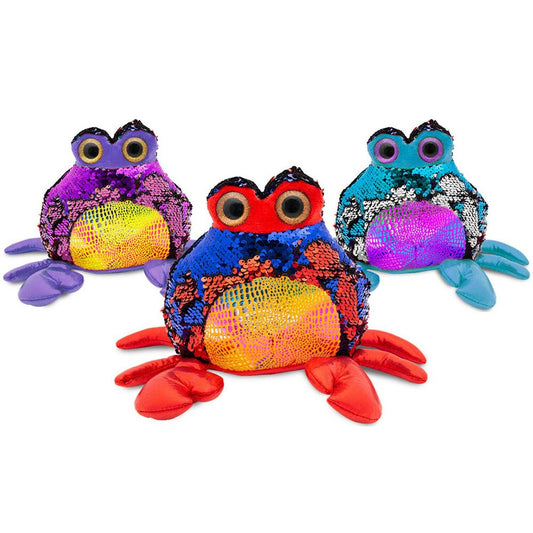 7" Glitzies Crab Magic Sequin Plush, Assorted Colours