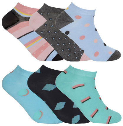 12 PAIRS - Girls Bamboo Trainer Socks