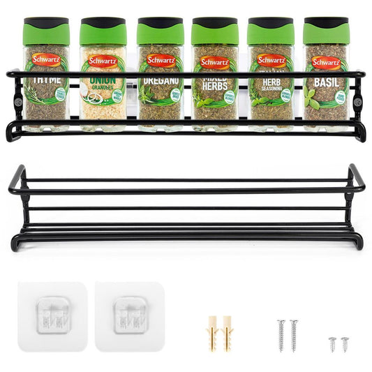 Spice Racks Organiser 1-6 Tiers Flexible Wall Mounted Hanging Spice Rack