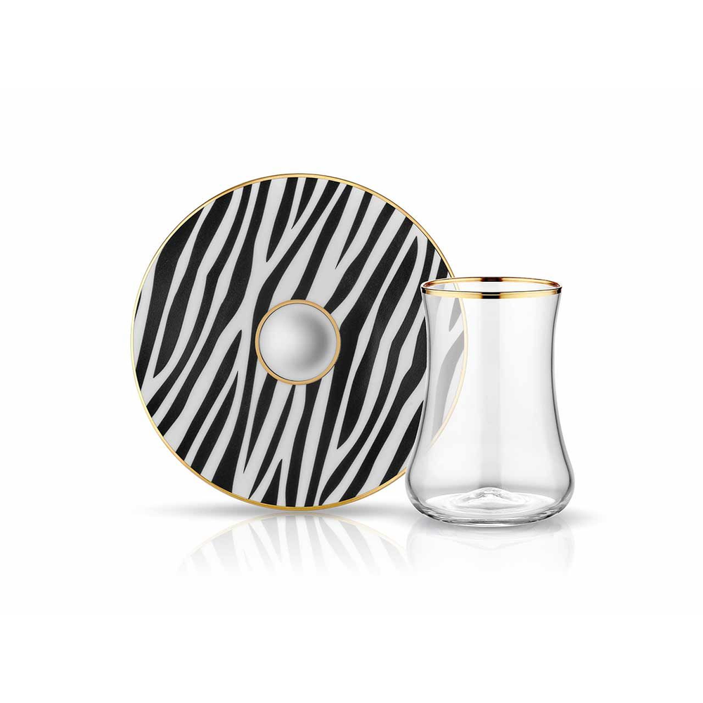 Dervish Zebra Tea Glass and Saucer