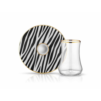 Dervish Zebra Tea Glass and Saucer