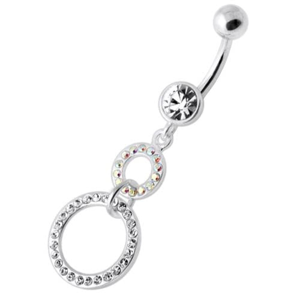 Dangling Jeweled Round Hangings Belly Bar