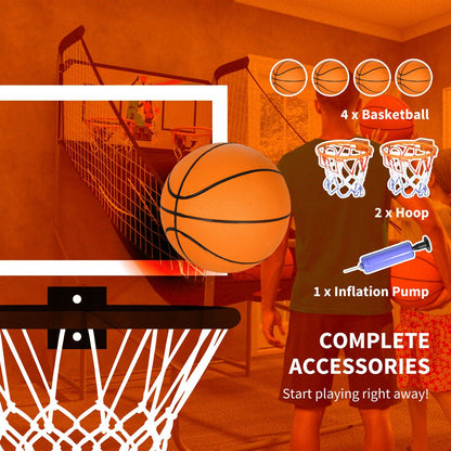 SPORTNOW Basketball Arcade Game with Double Hoops and Electronic Scorer