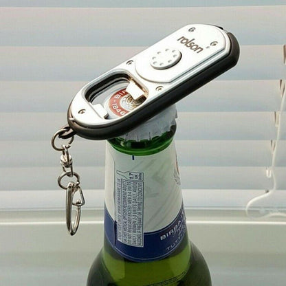 Rolson Bottle Opener Key Ring with One Super Bright LED And On / Off Button