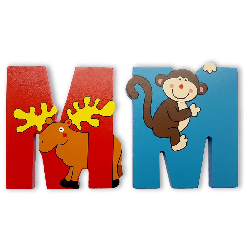 Wooden Jungle Animal Upper Case Alphabet Letters Bedroom Wall Door Name