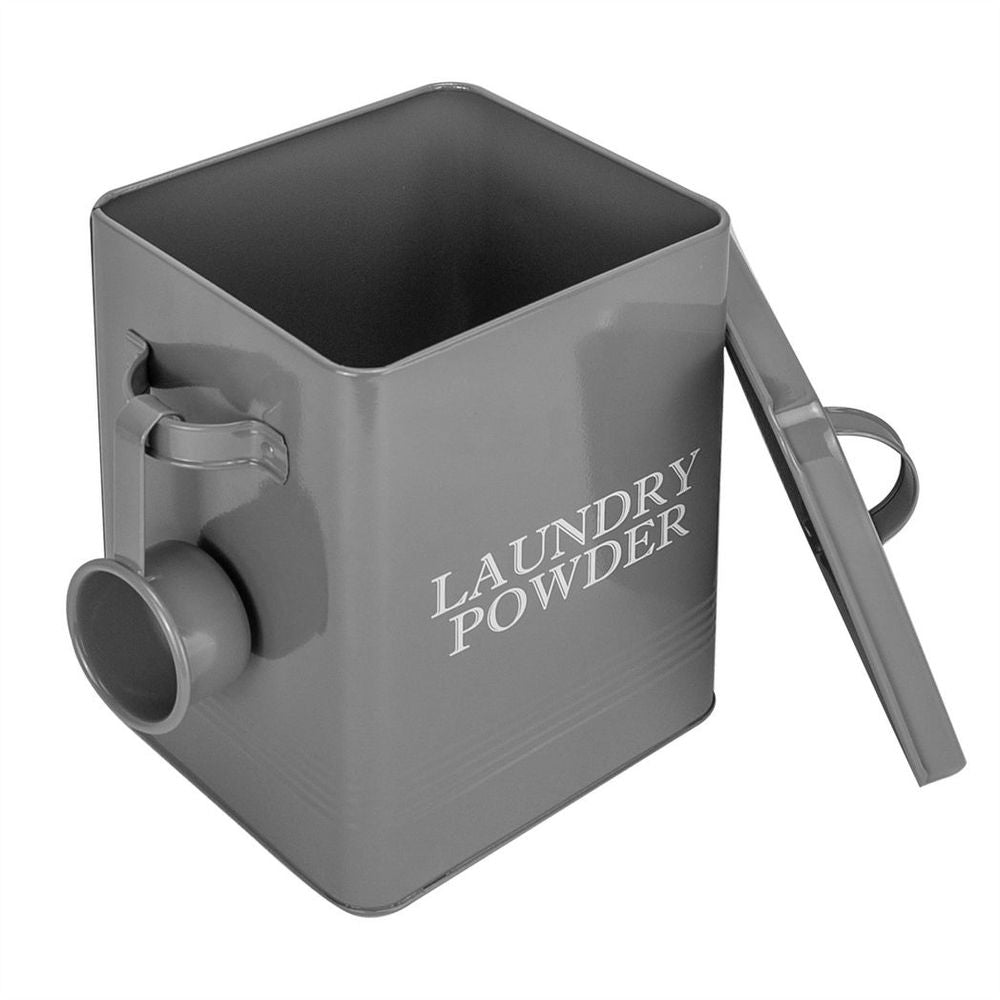 Laundry Powder Storage Tin with Scoop Grey | M&W