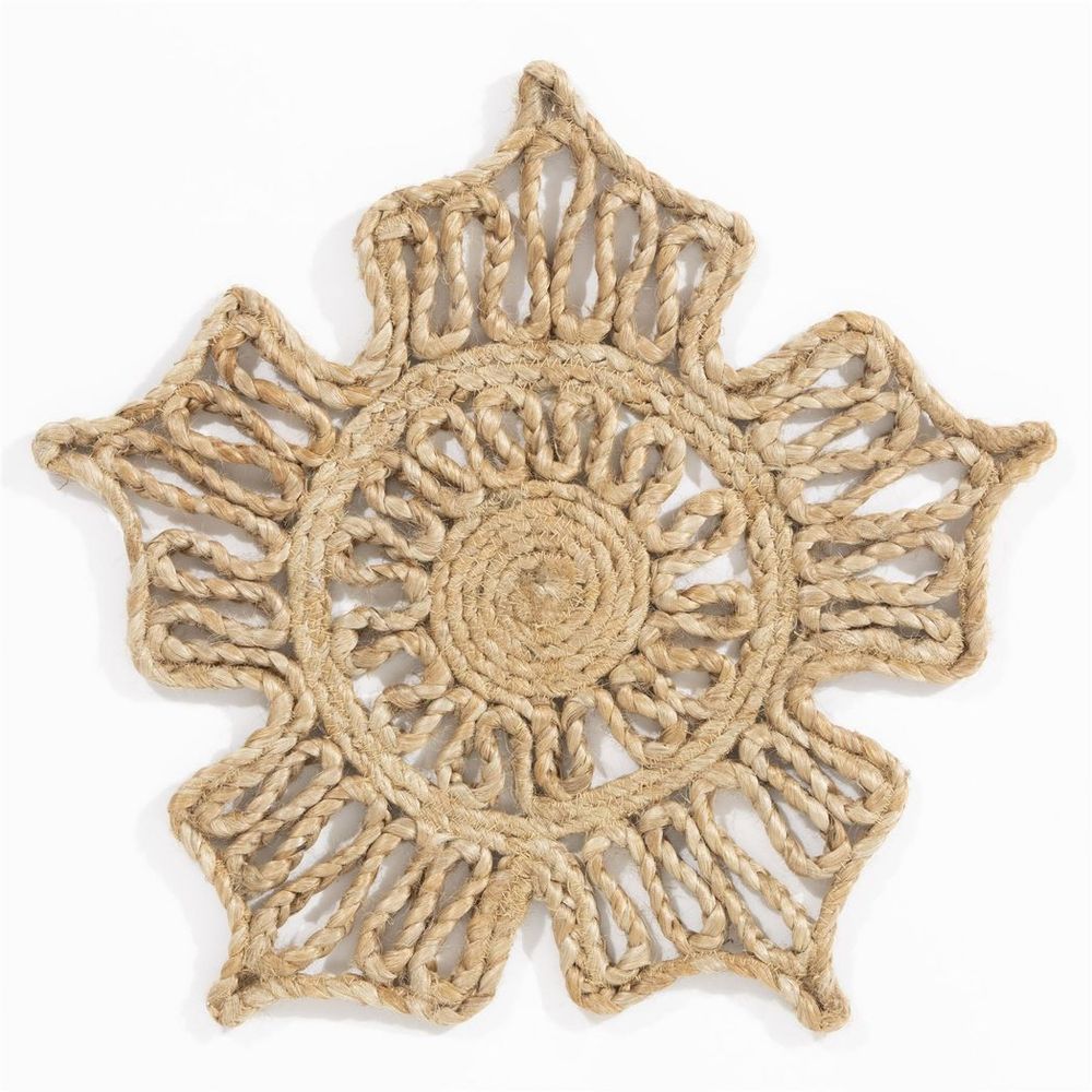 Severn Jute Star Crochet Natural Placement, Set of 2