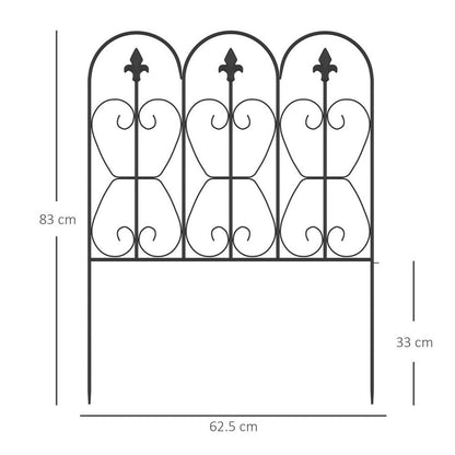 5PCs Decorative Garden Fencing Metal Border Edging