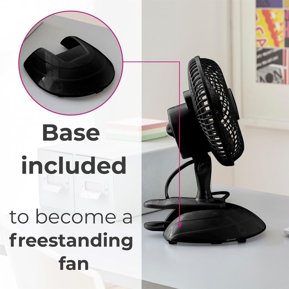 Neo Mini Clip Base Mount Desk Fan Black