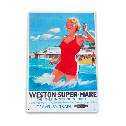 Vintage Sign British Railways Retro Advertising, Weston-Super-Mare, Somerset