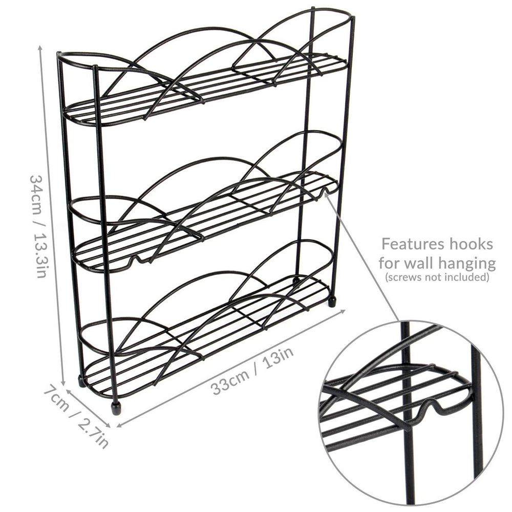 3 Tier Herb & Spice Rack Black | M&W