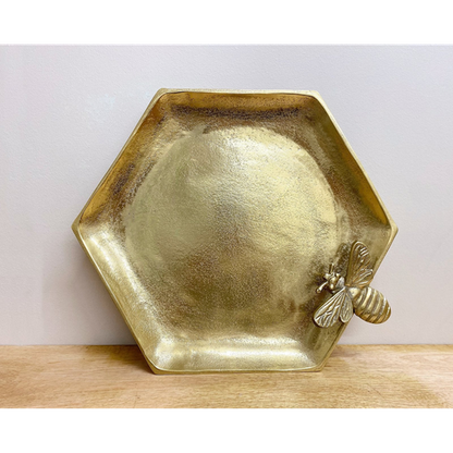 Large Gold Honeycomb Bee Tray