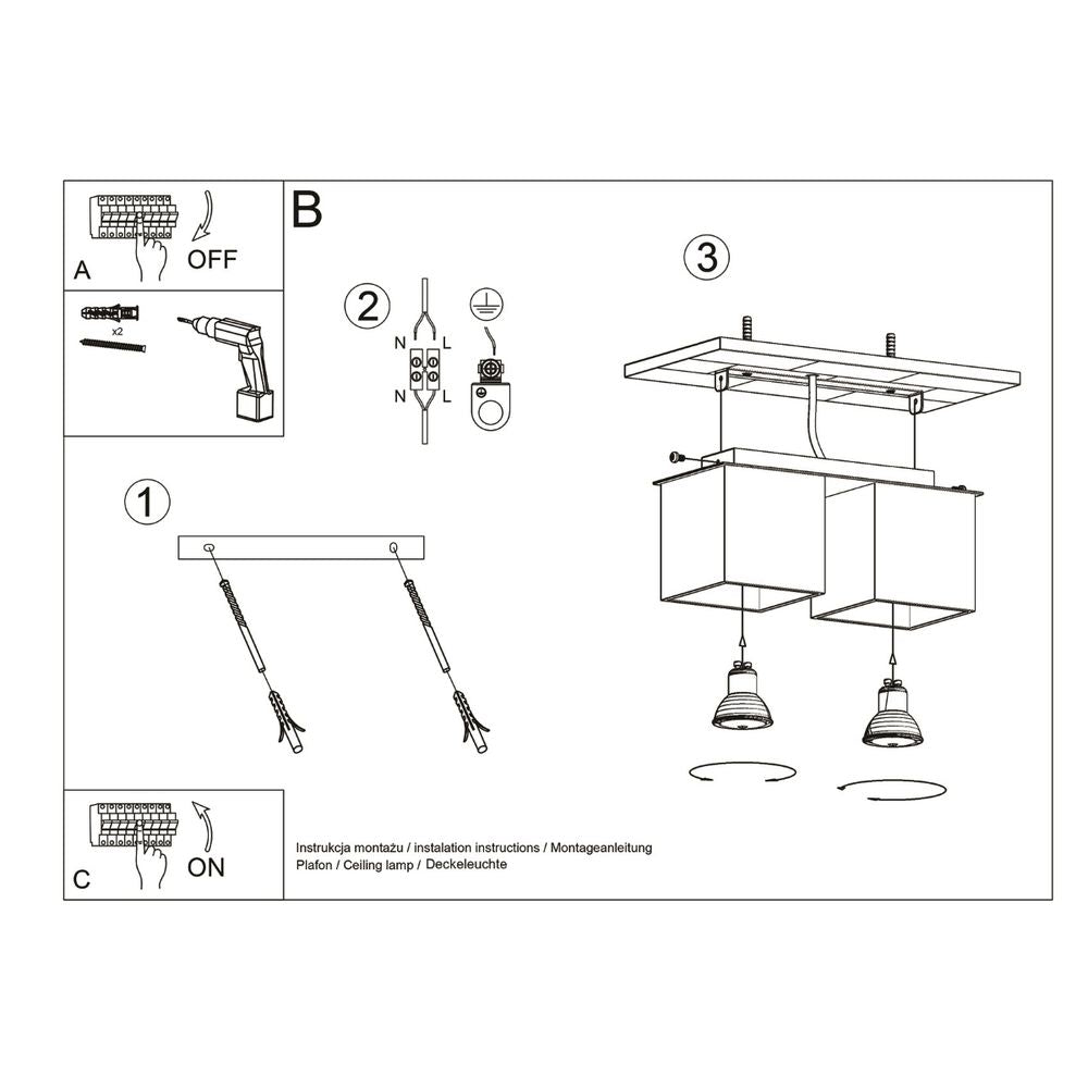 Ceiling lamp aluminum Quad modern Design GU10