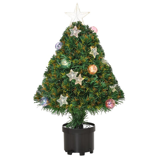 2FT Pre-lit Artificial Christmas Tree Tabletop LED Lights Pot Table Desk Green