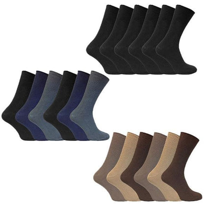 6 Pairs Non Elastic 100% Cotton Socks