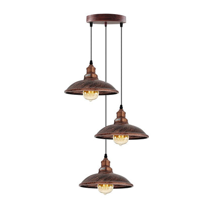 3 Head Vintage Industrial  E27 Ceiling Hanging Light  Shade Metal Pendant Lamp