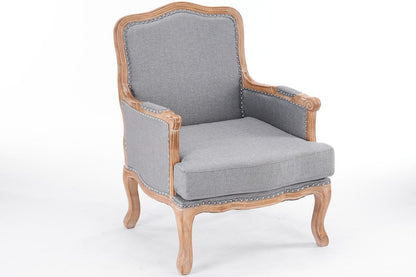 99CM GREY LINEN ARM CHAIR