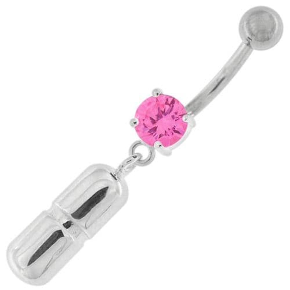 Dangling Capsule Navel Belly Button Ring