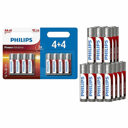 Phillips Power Alkaline Long Lasting Power Batteries, AAx8