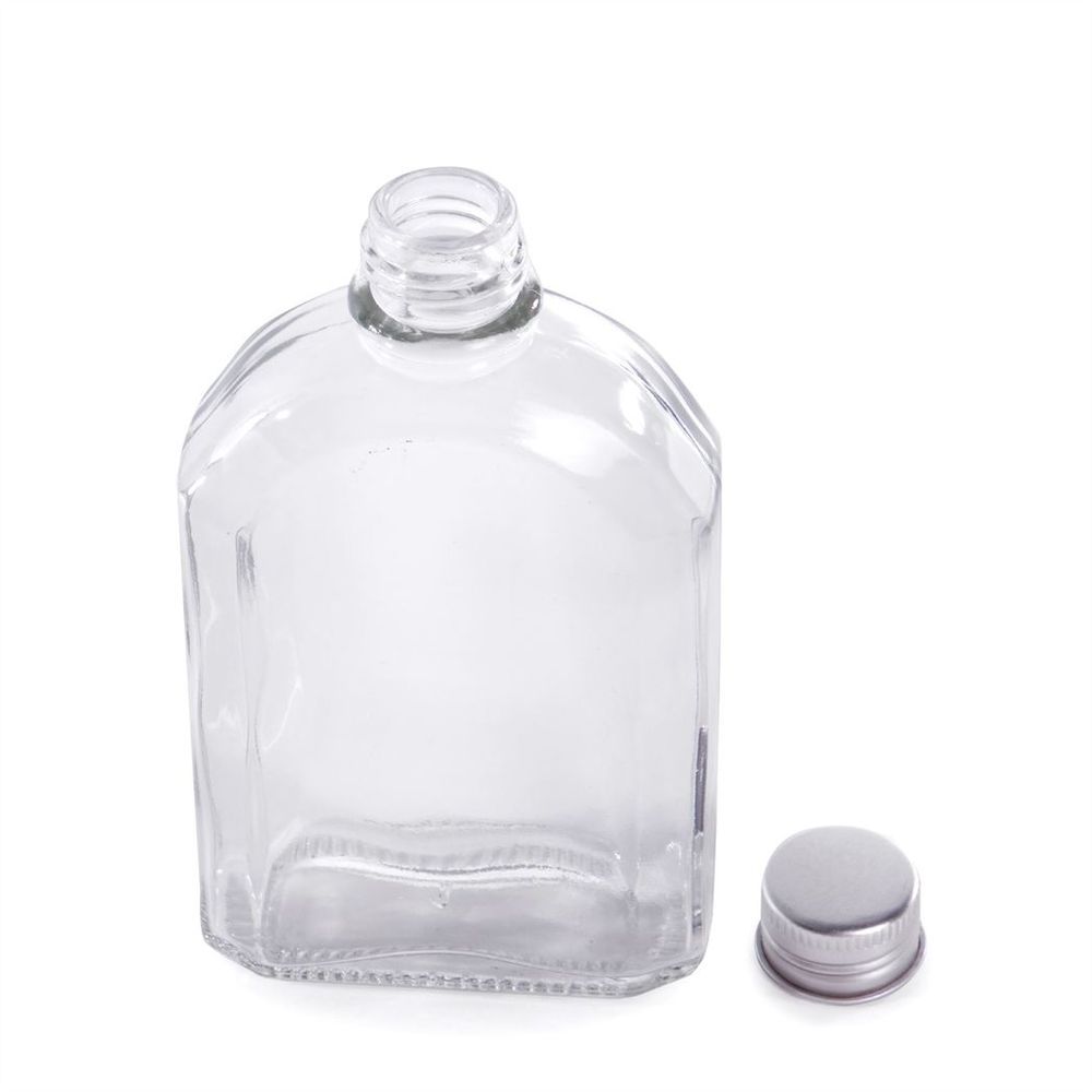 Glass Flask Bottles with Lids 200ml - Set of 10 | Pukkr