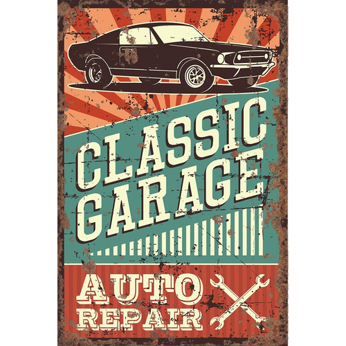 Vintage Metal Sign - Classic Garage Auto Repair