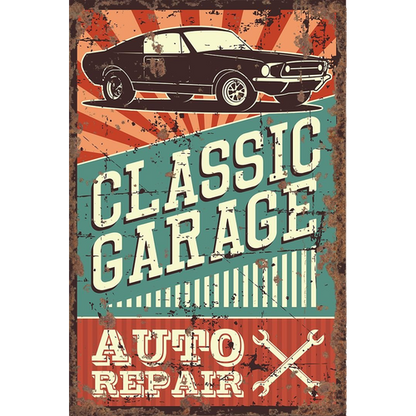 Vintage Metal Sign - Classic Garage Auto Repair