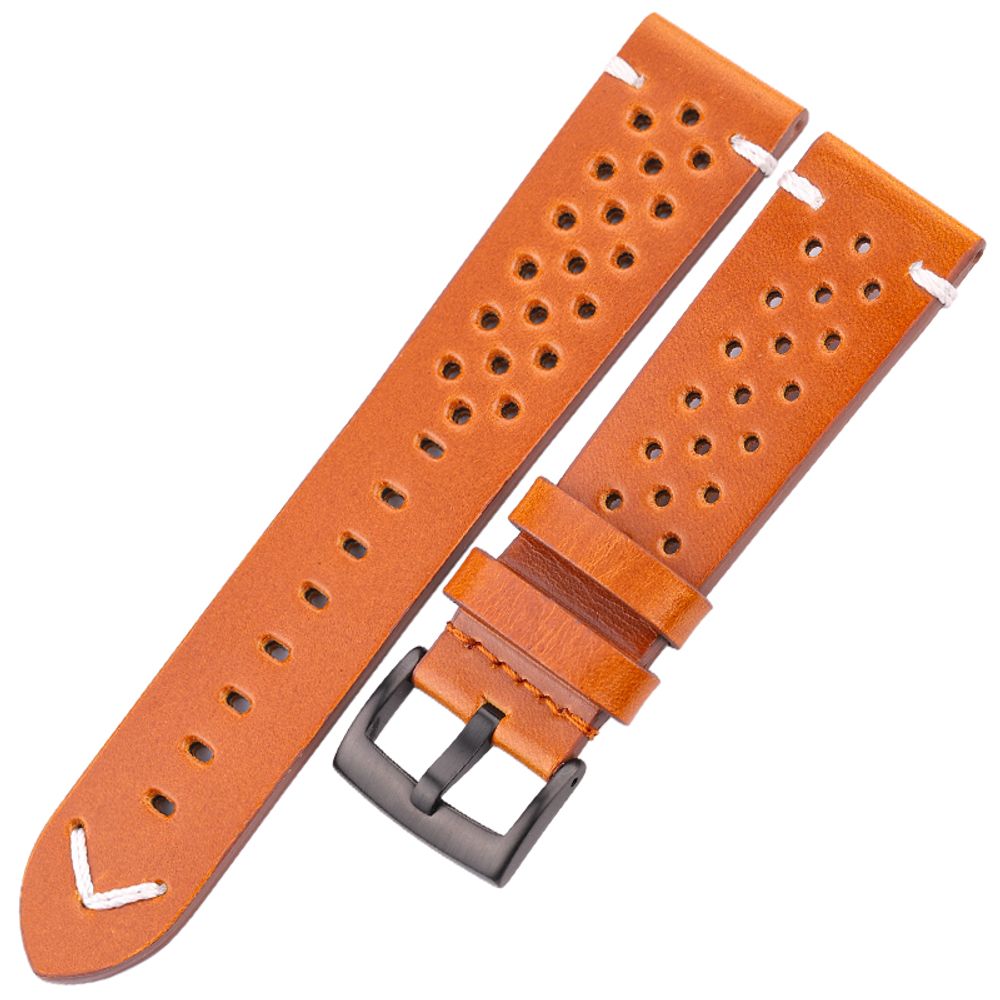 Genuine Leather Breathable Watch Band 18 20 22 24mm Men Women Strap 4 Colors Oil Wax Cowhide Wristband Accessories