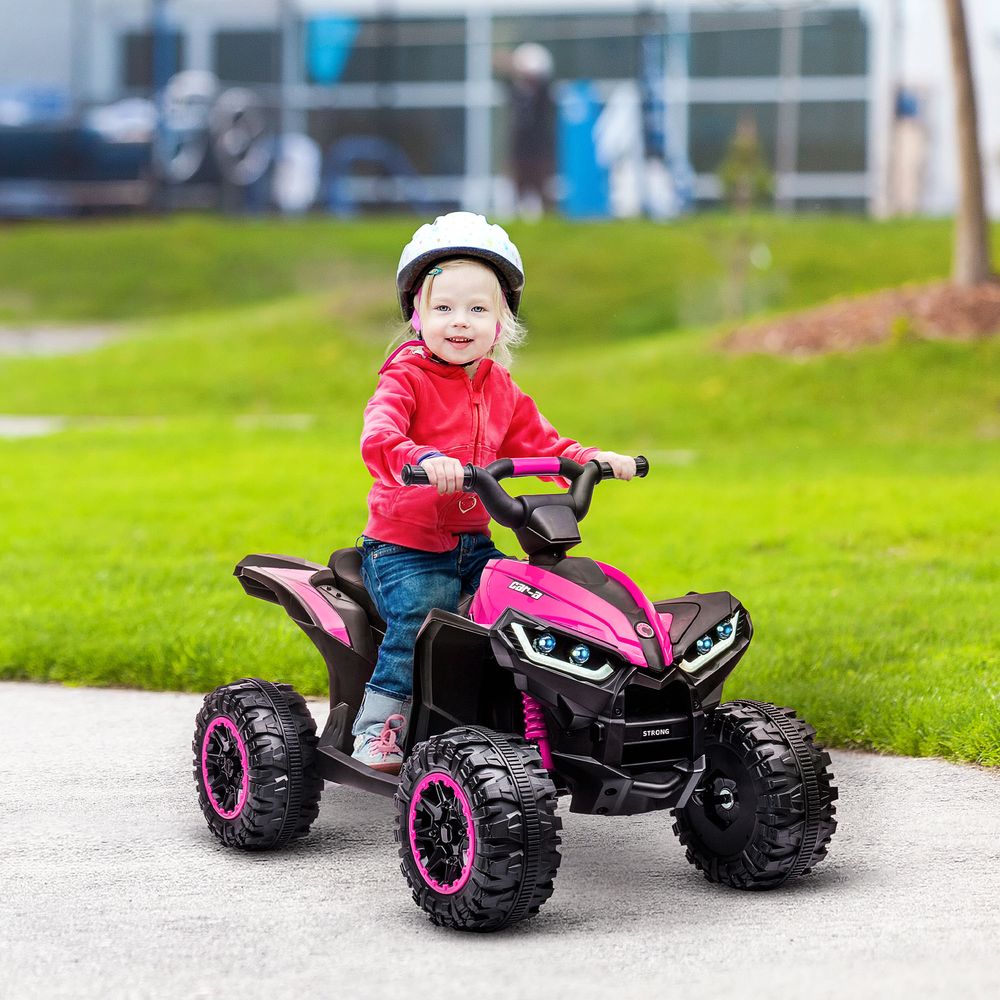 HOMCOM 12V Electric Quad Bikes for Kids Ride On Car ATV Toy for 3-5 Years Pink