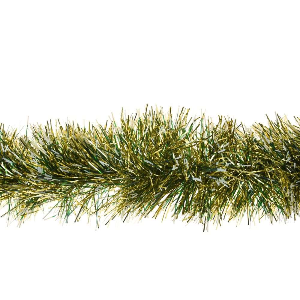 1 x 2M 6 Ply Coloured Snow Tipped 11cm Tinsel Garland GOLD