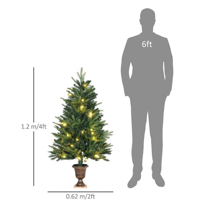 1.2m 4ft Christmas Tree Entrance  750 Tips  Pre-lit Tree 80 LED with Vase Base