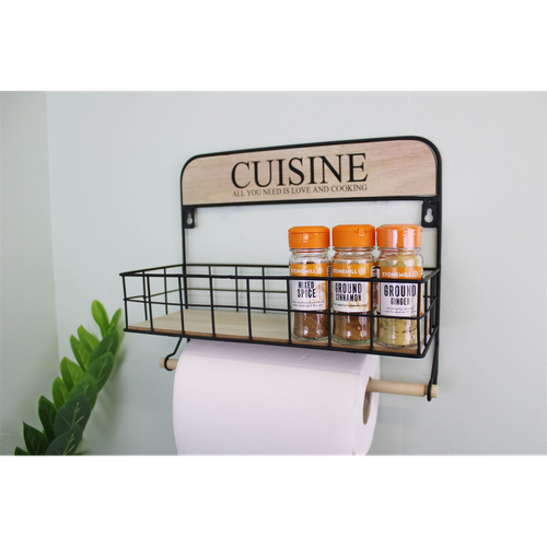 Wall Hanging Kitchen Storage Unit with Kitchen Roll Holder