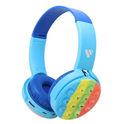 Vybe Stress Buster Push-Pop Fidget Tool AUX Cable Wireless Kids Headset - Blue